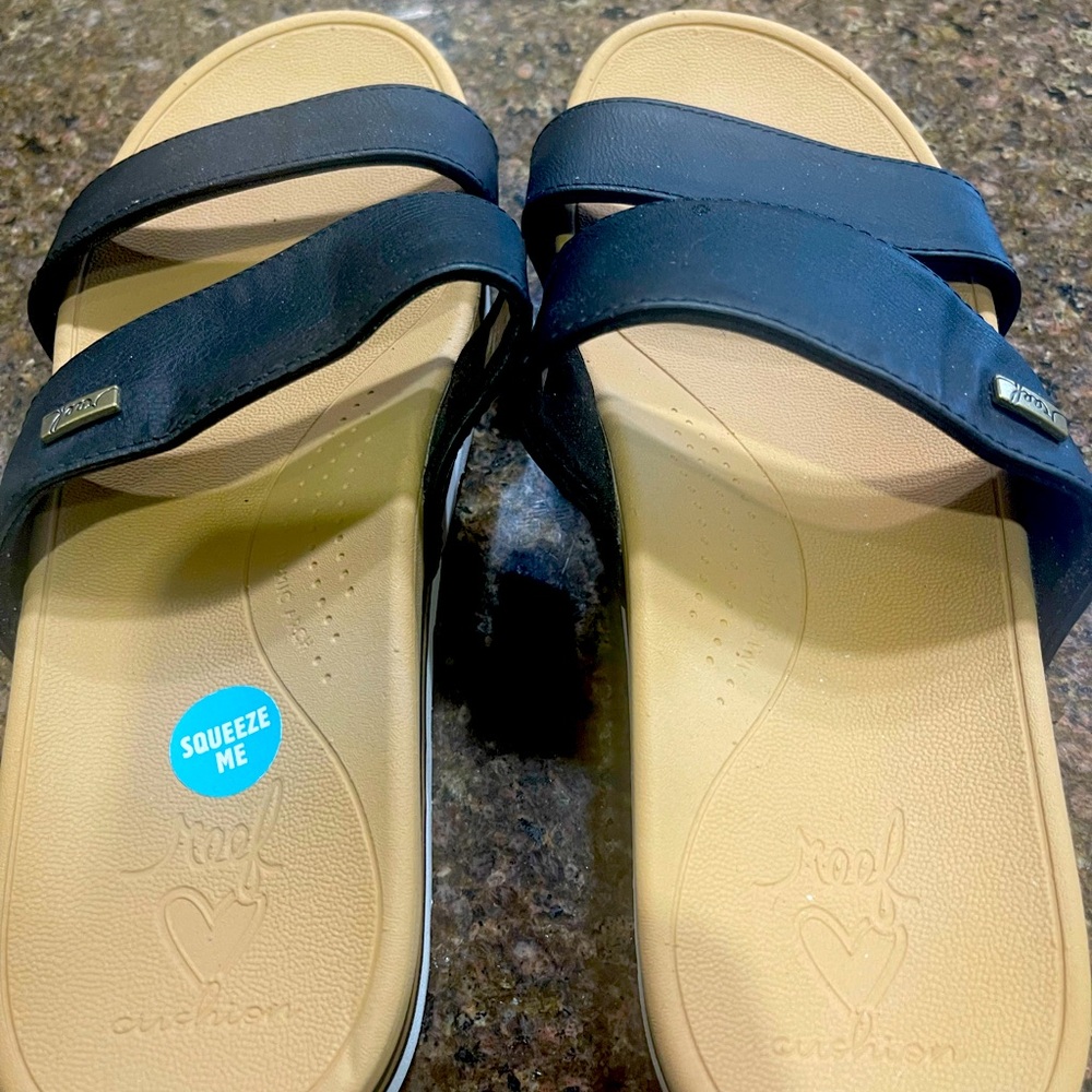 Women's Black Slip-On Sandals